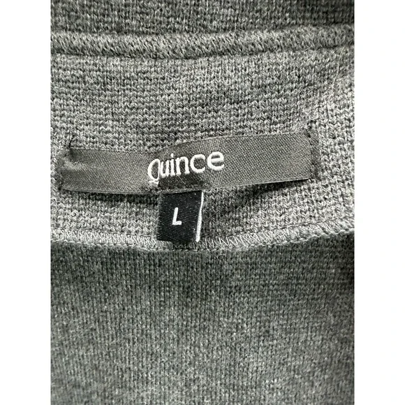 Quince Women's Organic Cotton Knit Blazer in Charcoal Size Large - Picture 3 of 7
